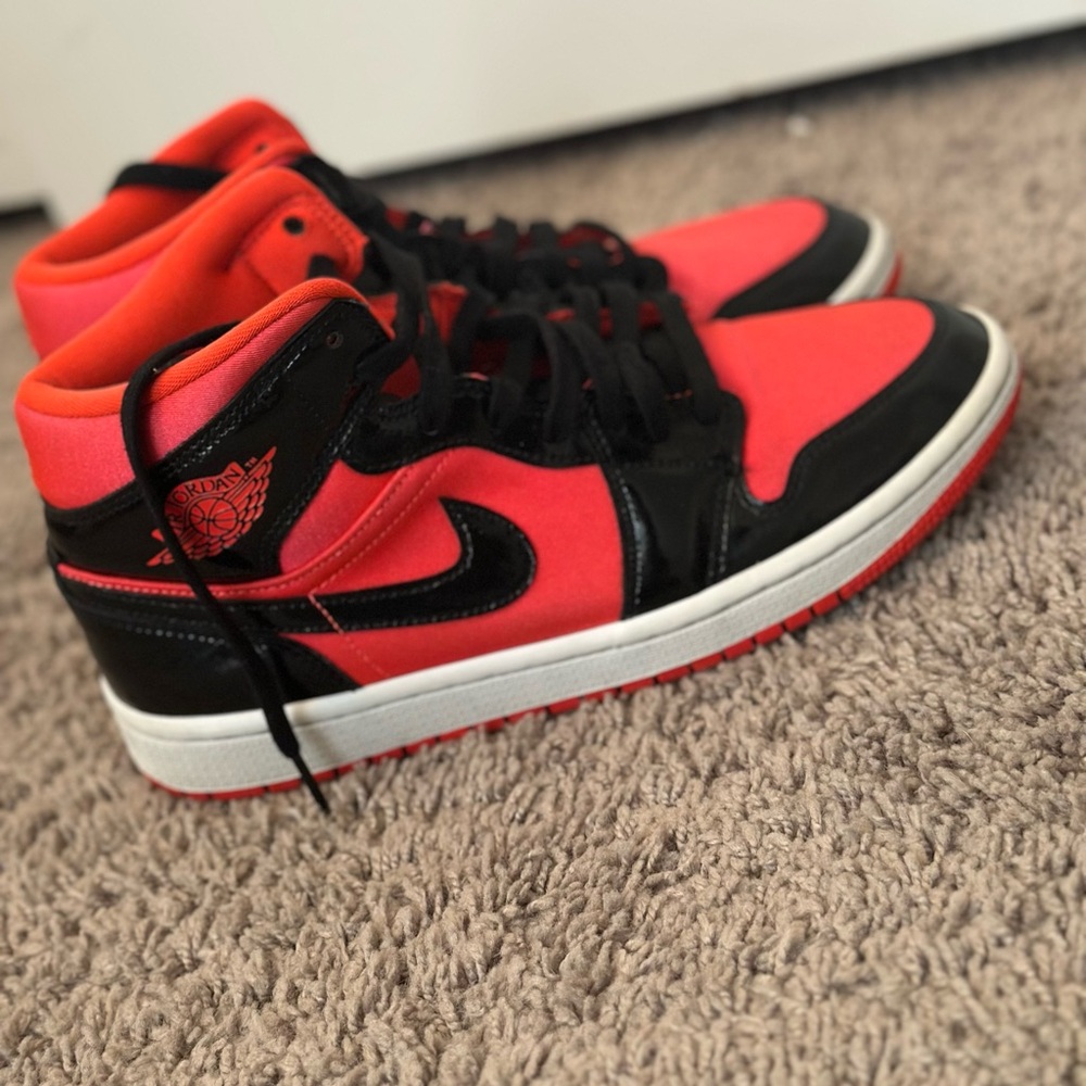 Red and Black High-Top Sneakers